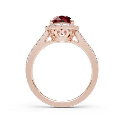 Oval Cut Halo Double Band Pave