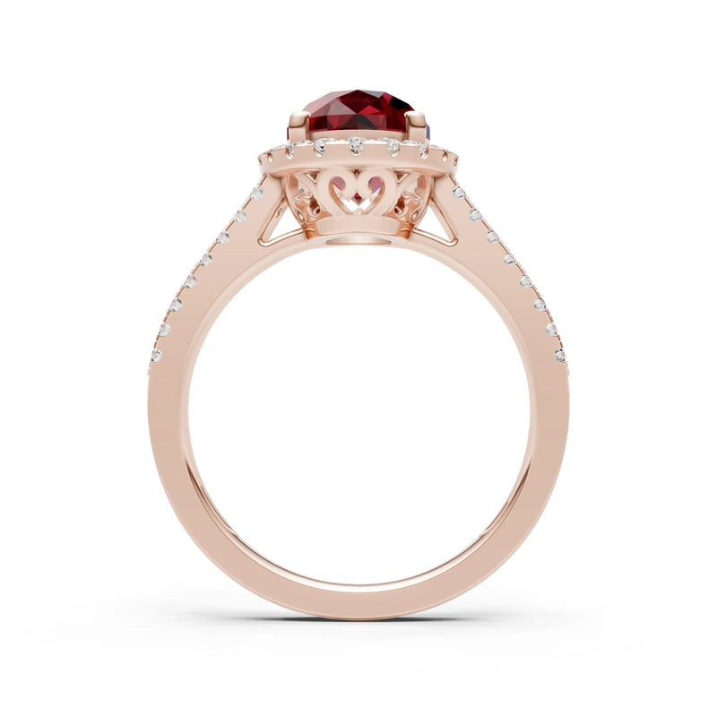 Oval Cut Halo Double Band Pave