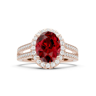 Oval Cut Halo Double Band Pave
