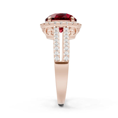Oval Cut Halo Double Band Pave