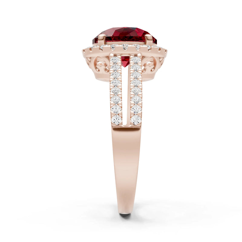 Oval Cut Halo Double Band Pave
