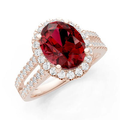 Oval Cut Halo Double Band Pave