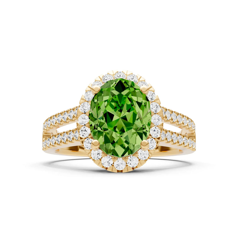 Oval Cut Halo Double Band Pave