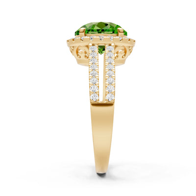 Oval Cut Halo Double Band Pave