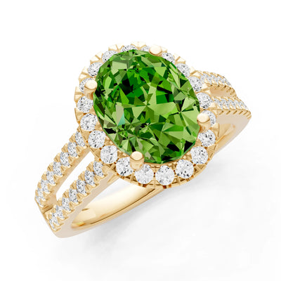 Oval Cut Halo Double Band Pave