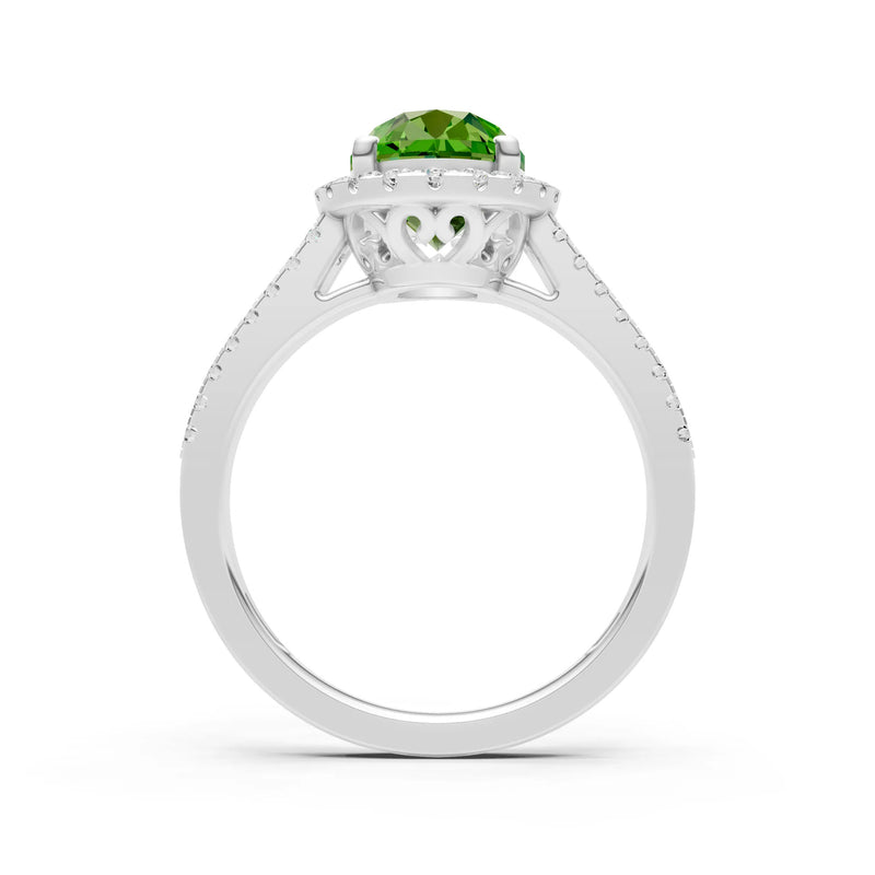 Oval Cut Halo Double Band Pave