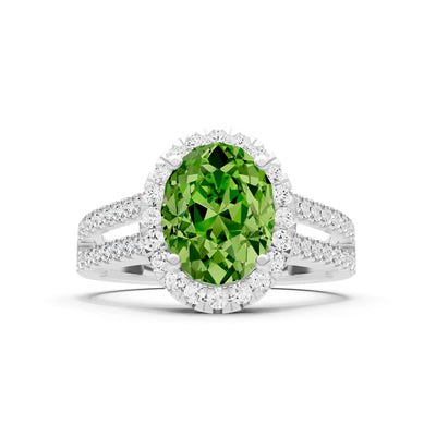 Oval Cut Halo Double Band Pave