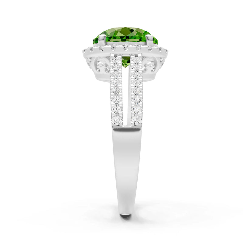 Oval Cut Halo Double Band Pave