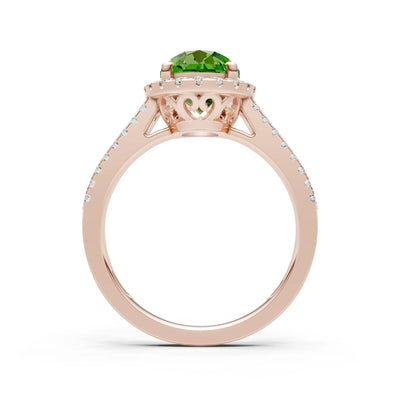 Oval Cut Halo Double Band Pave