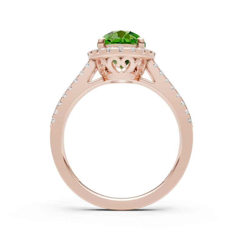 Oval Cut Halo Double Band Pave