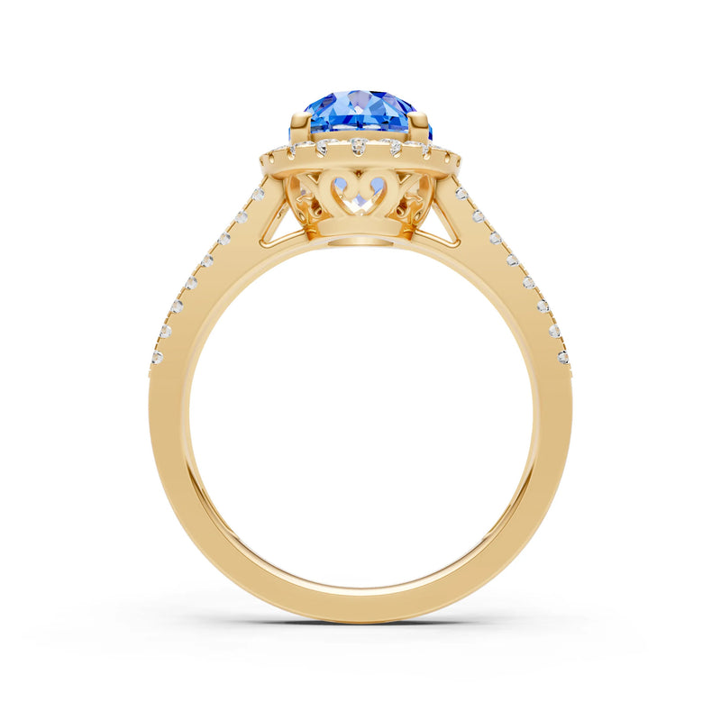 Oval Cut Halo Double Band Pave