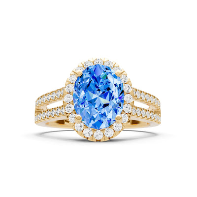 Oval Cut Halo Double Band Pave