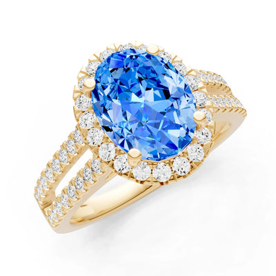Oval Cut Halo Double Band Pave