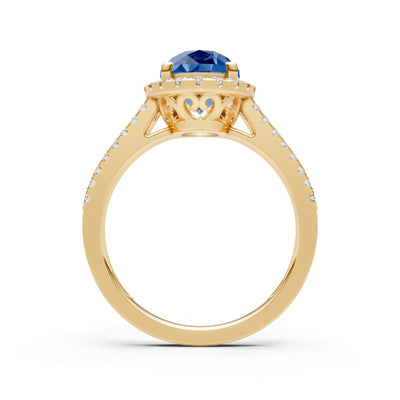 Oval Cut Halo Double Band Pave