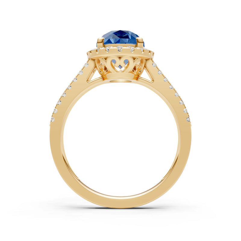 Oval Cut Halo Double Band Pave