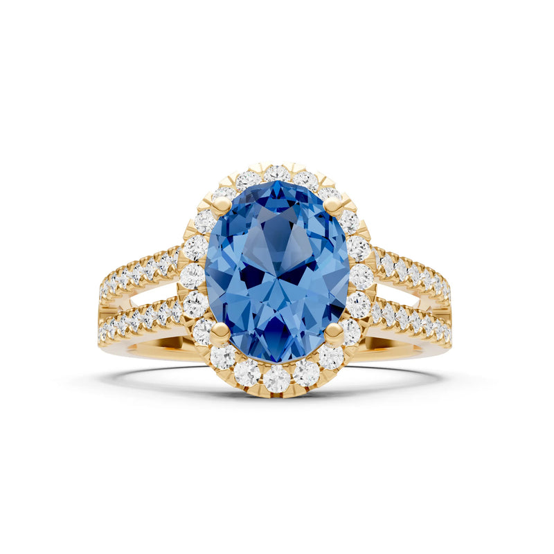 Oval Cut Halo Double Band Pave