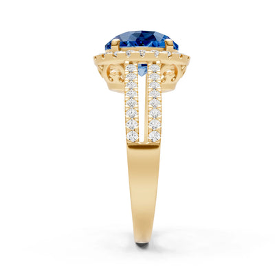 Oval Cut Halo Double Band Pave