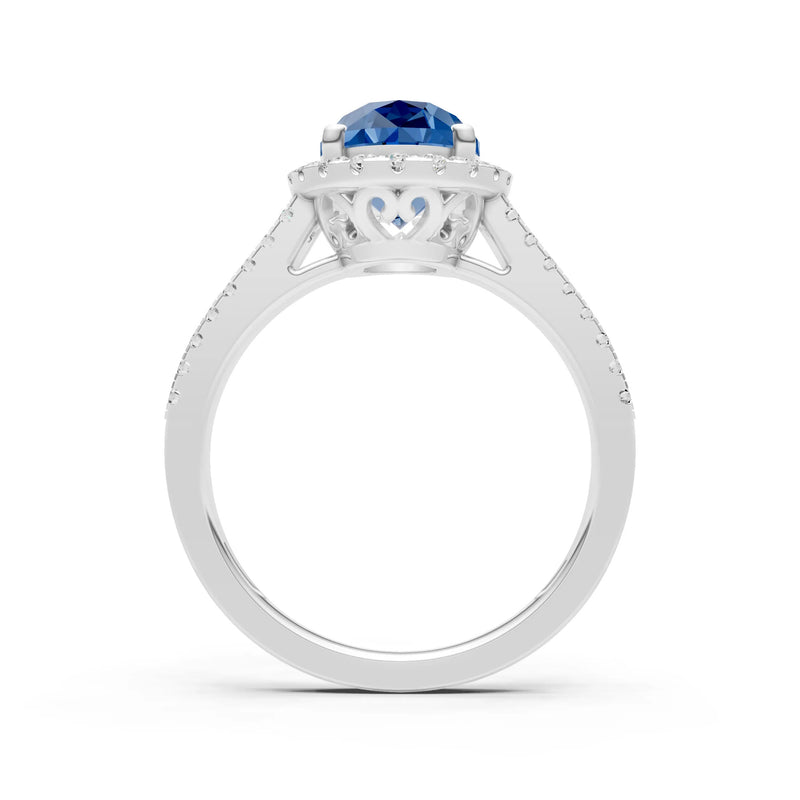 Oval Cut Halo Double Band Pave