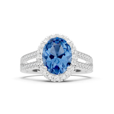 Oval Cut Halo Double Band Pave