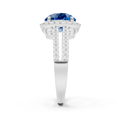 Oval Cut Halo Double Band Pave