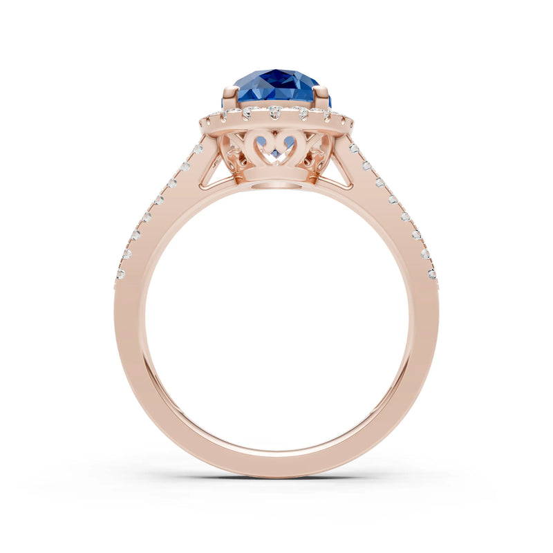 Oval Cut Halo Double Band Pave
