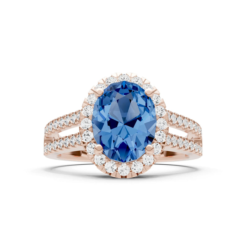 Oval Cut Halo Double Band Pave