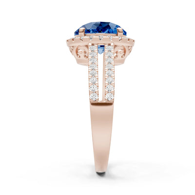 Oval Cut Halo Double Band Pave