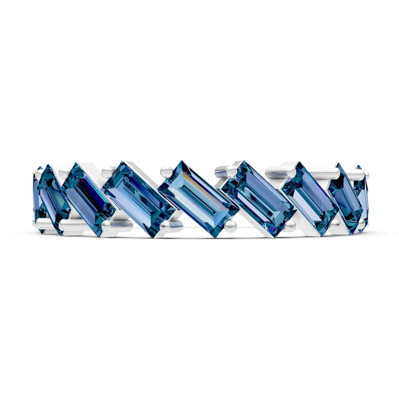 Alexandrite Dainty Zigzag Baguette Cut Prong Bar Full Band