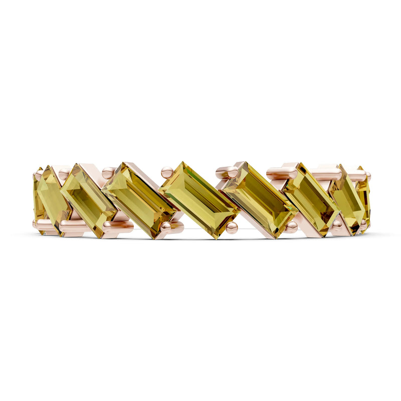 Citrine Dainty Zigzag Baguette Cut Prong Bar Full Band