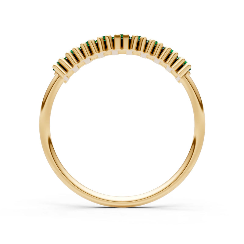 Baguette Gemstone Dainty Prong Bar Set Half Band