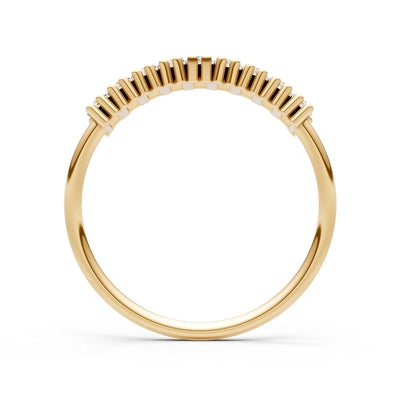 Baguette Gemstone Dainty Prong Bar Set Half Band