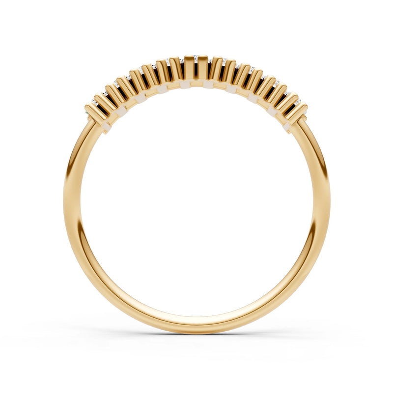 Baguette Gemstone Dainty Prong Bar Set Half Band
