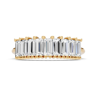 Baguette Gemstone Dainty Prong Bar Set Half Band