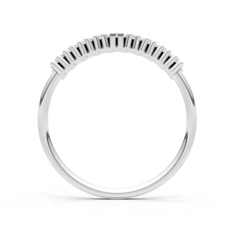 Baguette Gemstone Dainty Prong Bar Set Half Band