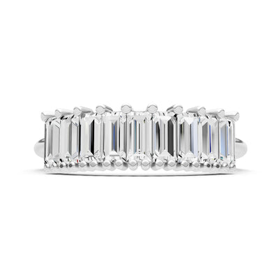 Baguette Gemstone Dainty Prong Bar Set Half Band
