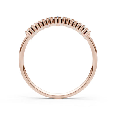 Baguette Gemstone Dainty Prong Bar Set Half Band