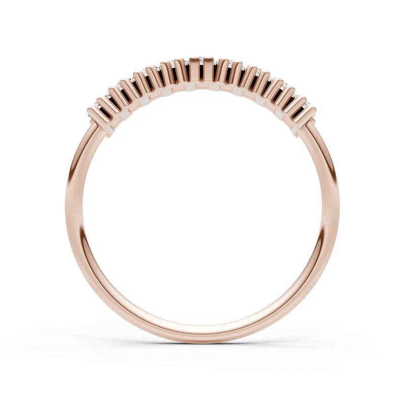 Baguette Gemstone Dainty Prong Bar Set Half Band