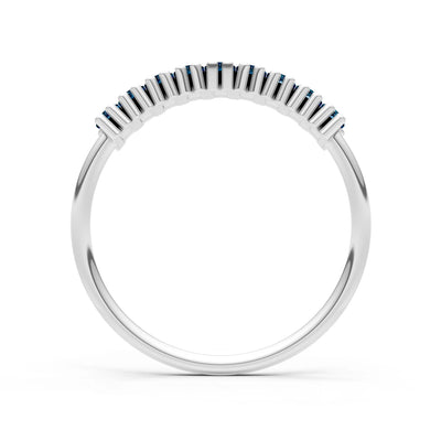 Baguette Gemstone Dainty Prong Bar Set Half Band