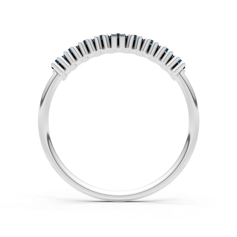 Baguette Gemstone Dainty Prong Bar Set Half Band