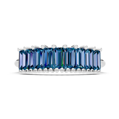Baguette Gemstone Dainty Prong Bar Set Half Band