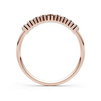 Baguette Gemstone Dainty Prong Bar Set Half Band