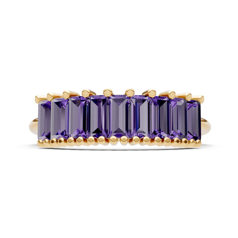 Baguette Gemstone Dainty Prong Bar Set Half Band