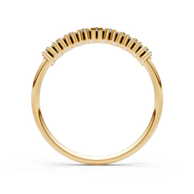 Baguette Gemstone Dainty Prong Bar Set Half Band