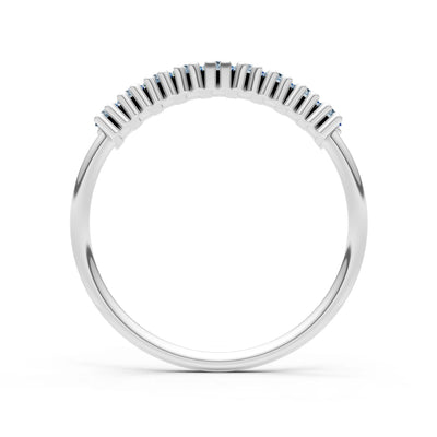 Baguette Gemstone Dainty Prong Bar Set Half Band