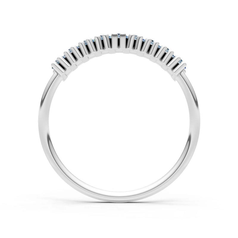 Baguette Gemstone Dainty Prong Bar Set Half Band