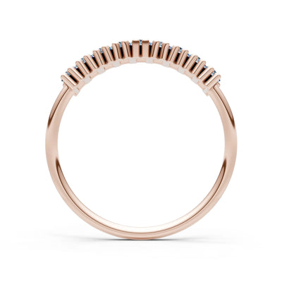 Baguette Gemstone Dainty Prong Bar Set Half Band