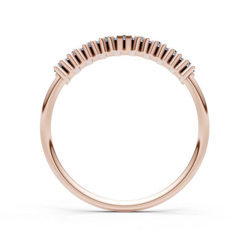 Baguette Gemstone Dainty Prong Bar Set Half Band