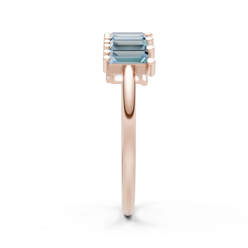 Baguette Gemstone Dainty Prong Bar Set Half Band