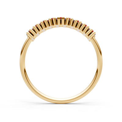 Baguette Gemstone Dainty Prong Bar Set Half Band