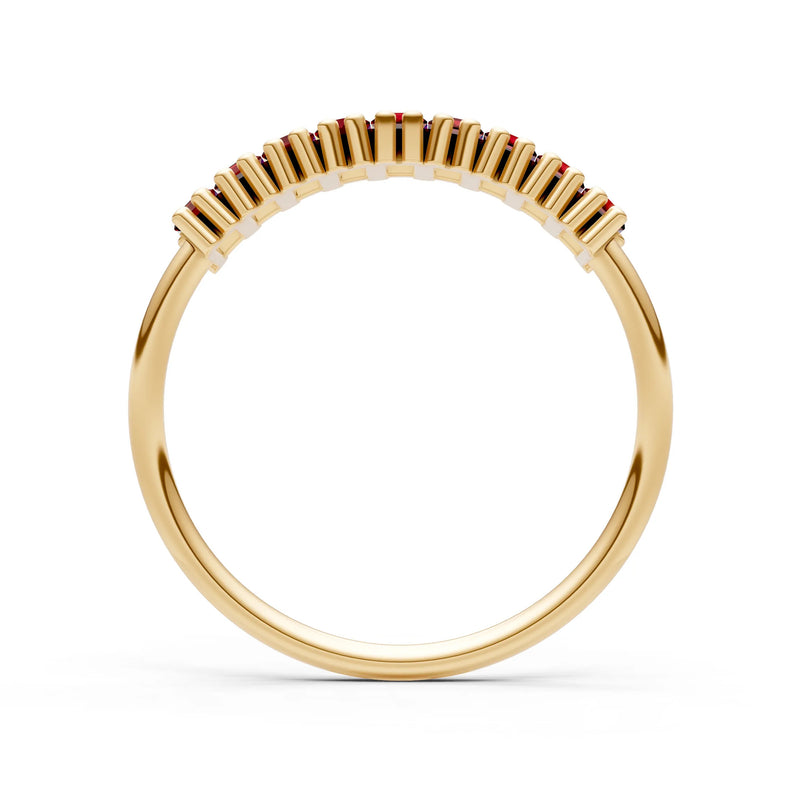 Baguette Gemstone Dainty Prong Bar Set Half Band